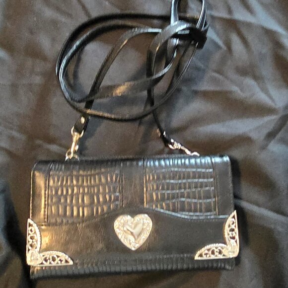 LANGDON LEATHER Black Leather Crossbody Wallet Purse NWOT - Picture 9 of 11